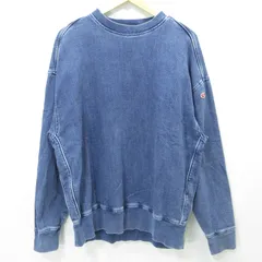 【三重本店】 中古 DIESEL | ディーゼル D-KRIB-NE ロゴワッペン長袖スウェットシャツ デニム風 A03943 ブルー サイズ：M 【102】
