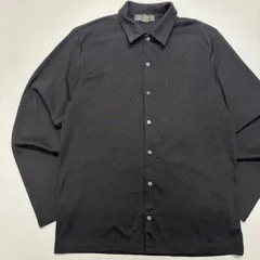 90s 00s オールド バナナリパブリック BANANA REPUBLIC 長袖 ポロシャツ ニットシャツ 黒 XL 無地 韓国製 レトロ 大きいサイズ ビッグシルエット オーバーサイズ アメカジ 古着 メンズ トップス 襟付き【2051ST】