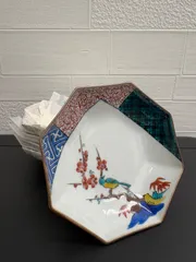 伝統的工芸品である九谷焼の色絵皿5枚セット