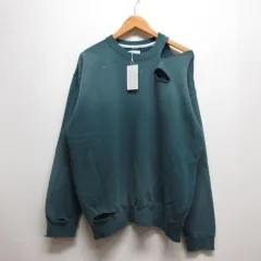 ジョンブル JOHNBULL DENIM DELIGHT DAYS レギュラーウェイト スウェット シャツ トレーナー LL ターコイズブルー USED加工 色落ち加工 クラッシュ加工 日本製 タグ付き