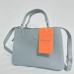 【221720】FIRANO フィラノ  ハンドバッグ　レザー（合皮）　タグ付き　ファスナーロゴ グレー