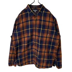 2XL エディーバウアー  オーバーサイズ  チェック オレンジ ボタンダウン シャツ レディース ユニセックス メンズ 古着 長袖