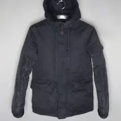 ザラ/メンズ95/軽量フード付きダウンコートジップアップ ジャケットアウター/ヴィンテージ155