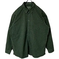 エディーバウアー XLグリーン 緑 ボタンダウン オーバーサイズ チェック シャツ レディース ユニセックス メンズ 古着 長袖