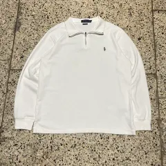 ポロラルフローレン (POLO Ralph Lauren) 白 ハーフジップ ニット