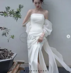 [期間限定セール]送料無料 高級サテン ウェディングドレス 前撮りドレス マーメイド ウエディングドレス 二次会ドレス花嫁