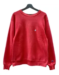 チャンピオン Champion 90s 90年代 刺繍タグ REVERSE WEAVE リバースウィーブ  USA製 ロゴ 刺繍 目付き トレーナー フェード 赤 スウェット ワンポイント レッド XLサイズ 104MT-2516