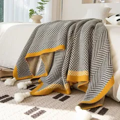 【新品?未使用】膝掛け ブランケット ソファブランケット リビング ベッド 大きい オフィス 屋外 ソファ おしゃれ フリンジ 北欧 オールシ