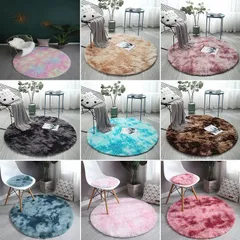 カーペット 洗えるラグ 北欧 タイダイ染 丸型 滑り止め ラグマット 極厚毛足 絨毯 防臭 ラグ 円形 マット 冷暖房対応 厚手 おしゃれ 1