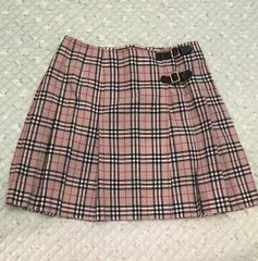 春先どり！！バーバリーブルーレーベルのチェックのミニスカート３６