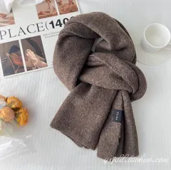 【ブラウン】マフラー レディース 大判 ストール 無地 秋冬 防寒 暖かい おしゃれ シンプル 襟巻 ひざ掛け 上品
