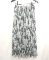 【224720】GLOBAL WORK グローバルワーク  ロングスカート2枚セット　プリーツ　ウエストゴム　ポリエステル生地　F  ・ 黒系マルチカラー/ライトグリーン系