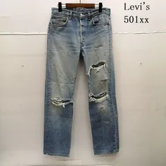 リーバイス 501XX USA製 デニム ジーパン ジーンズ ボタンフライ ボタン ボタン裏 522 ダメージ加工 メンズ 34インチ ISItems【USED】【古着】【中古】50150533