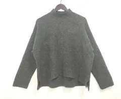 【224809】UNIQLO ユニクロ  スフレヤーンモックネックセーター　長袖　ニット　ストレッチ　L  ・ ダークグレー