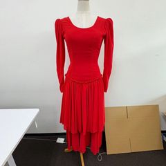 ロゼ花子 フラメンコ 衣装 ワンピース ロングドレス 水玉 ドット 白黒