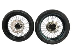 kj トリッカー250 前後ホイールタイヤセット オレンジ 前輪 kj様専用 トリッカー250 前後ホイールタイヤセット オレンジ 前輪