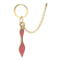 【中古】Christian Louboutin クリスチャンルブタン バックチャーム キーホルダー キーリング ロゴ　ゴールド金具　レッド　アクセサリー レディース　メンズ　おしゃれ 【ブランドギャラリー東心斎橋店】