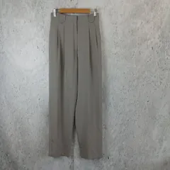 レディース ウエスト66-70 グレー タックワイドパンツ ウエストゴム □〇