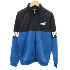 プーマ PUMA スポーツウェア ジャージ ジャケット ミドル丈 160cm 青 ブルー スタンドカラー 切替 /SM18 ■GY58