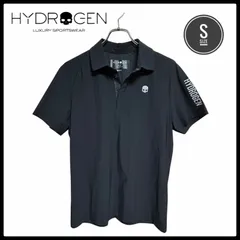 美品 HYDROGEN ハイドロゲン ゴルフ ウェア ストレッチ ポロシャツ スカルロゴ ブラック 半袖 Sのサムネイル