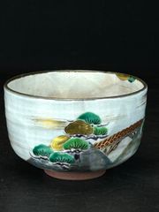 幽玄】魯山人写 美食道楽 和食器揃 祥山 色絵銀彩糸巻文四方皿 4枚