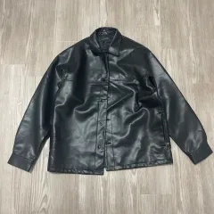 【225673】nano universe ナノ ユニバース  レザージャケット　アウター　合皮　フェイクレザー　　L メンズ  ・ ブラック