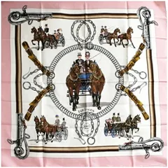 エルメス シルク スカーフ カレ90 EQUIPAGES 馬車 中古 Aランク