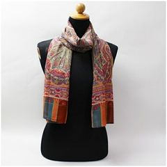 美品】カールラガーフェルド 特大 ストール 超大判 グリーン ブルー