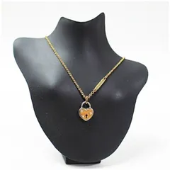 コーチ ネックレス ハートモチーフ シルバー ゴールドカラー 中古 ABランク