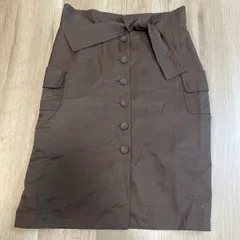 【227195】ADOLFO DOMINGUEZ アドルフォ・ドミンゲス  膝丈スカート　ボタンフライ　スリット入り　コットン　40  ・ ブラウン