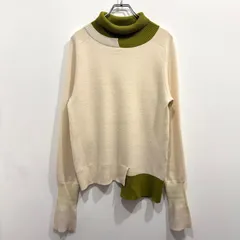 LalliaMu ラリアムー トリコロール タートルネック ニット レディース セーター トップス ダブルカラー アシンメトリー サイズ38【送料込み】