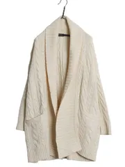 【お得なクーポン配布中!】 ポロ ラルフローレン ショールカラー ニット ガウン レディース XS ウール カシミヤ ケーブル セーター ローブ カーディガン ロング 羽織り