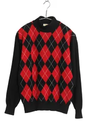 【お得なクーポン配布中!】 70s 80s ブルックスブラザーズ アーガイル ニット セーター レディース S ヴィンテージ メリノ ウール ハイネック 薄手 トラッド きれいめ