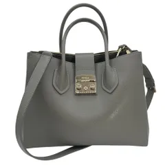 FURLA フルラ メトロポリス M 2way ショルダーバッグ グレー レディース レザー ハンドバッグ 質屋・リサイクルマート宇部店