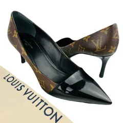 LOUIS VUITTON★ルイヴィトン【フェティッシュライン】レディース レザー切替し モノグラムデザイン ポインテッドトゥ パンプス (37/24㎝相当) イタリア製 レディースシューズ 冬物 カジュアル ビジネスのサムネイル