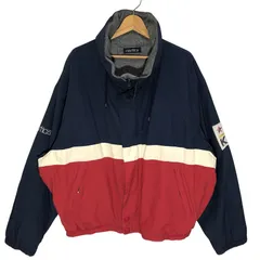 90's vintage 90年代 ヴィンテージ nautica ノーティカ リバーシブルセーリングジャケット フリース アウター ジャケット ブルゾン 袖刺繡 オーバーサイズ Philippines製 XXLサイズ ネイビー レッド グレー