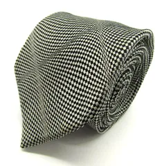 スーツセレクト ブランド ネクタイ チェック柄 格子柄 シルク PO メンズ ブラック SUIT SELECT 【中古】