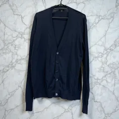 穴あきダメージ有り　GIORGIO ARMANI　ジョルジオ　アルマーニ　カーディガン　メンズ　ネイビー　濃紺　50のサムネイル