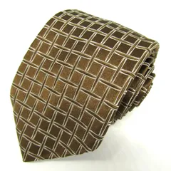 メンズビギ ブランド ネクタイ チェック柄 格子柄 PO メンズ ブラウン MEN'S BIGI 【中古】のサムネイル
