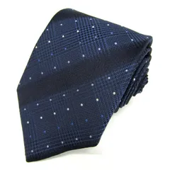 コムサメン ブランド ネクタイ ストライプ柄 ドット チェック柄 シルク 日本製 PO メンズ ネイビー COMME CA MEN