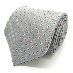 エルメネジルドゼニア ブランド ネクタイ ドット 小紋柄 スクエア柄 シルク PO メンズ ライトブルー Ermenegildo Zegna 【中古】
