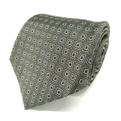 ポロラルフローレン ブランド ネクタイ 格子柄 スクエア柄 シルク アメリカ製 PO メンズ グレー POLO RALPH LAUREN 【中古】