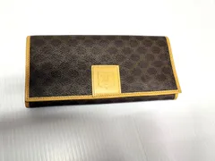 CELINE セリーヌ 長財布 マカダム柄 ヴィンテージ ブラウン 汚れ傷あり
