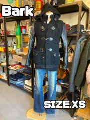 MP021) Bark KNIT×LEATHER ダッフルコート サイズXS 現状品