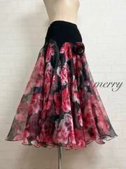 新品　豪華　社交ダンス　黒　赤　ベージュ　スカート　花柄　パーティ　4275 2026年最新】社交ダンススカート 花柄の人気アイテム - メルカリ