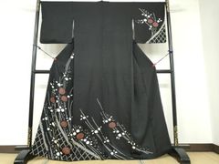 美品 夏着物 正絹 絽 トールサイズ“しじまにも映える菊や撫子”訪問着