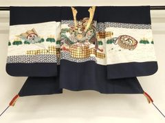 ☆4693☆ 男の子 羽織 単品 黒色 薄茶色 兜 - メルカリ
