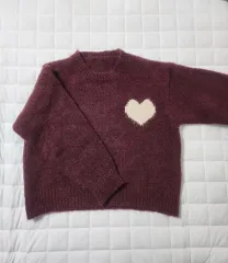 バーガンディ ハートニット 新品