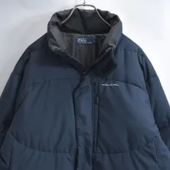 90s～ Polo by Ralph Lauren ポロラルフローレン ダウン パフジャケット 切替 テック デザイン ネイビー ヴィンテージ ビンテージ USA アメリカ古着 メンズL相当