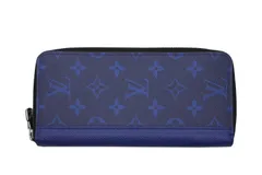 LOUIS VUITTON ルイヴィトン タイガラマ モノグラム ジッピーウォレット ヴェルティカル ターコイズブルー レザー M30447 美品 中古 4b011135
